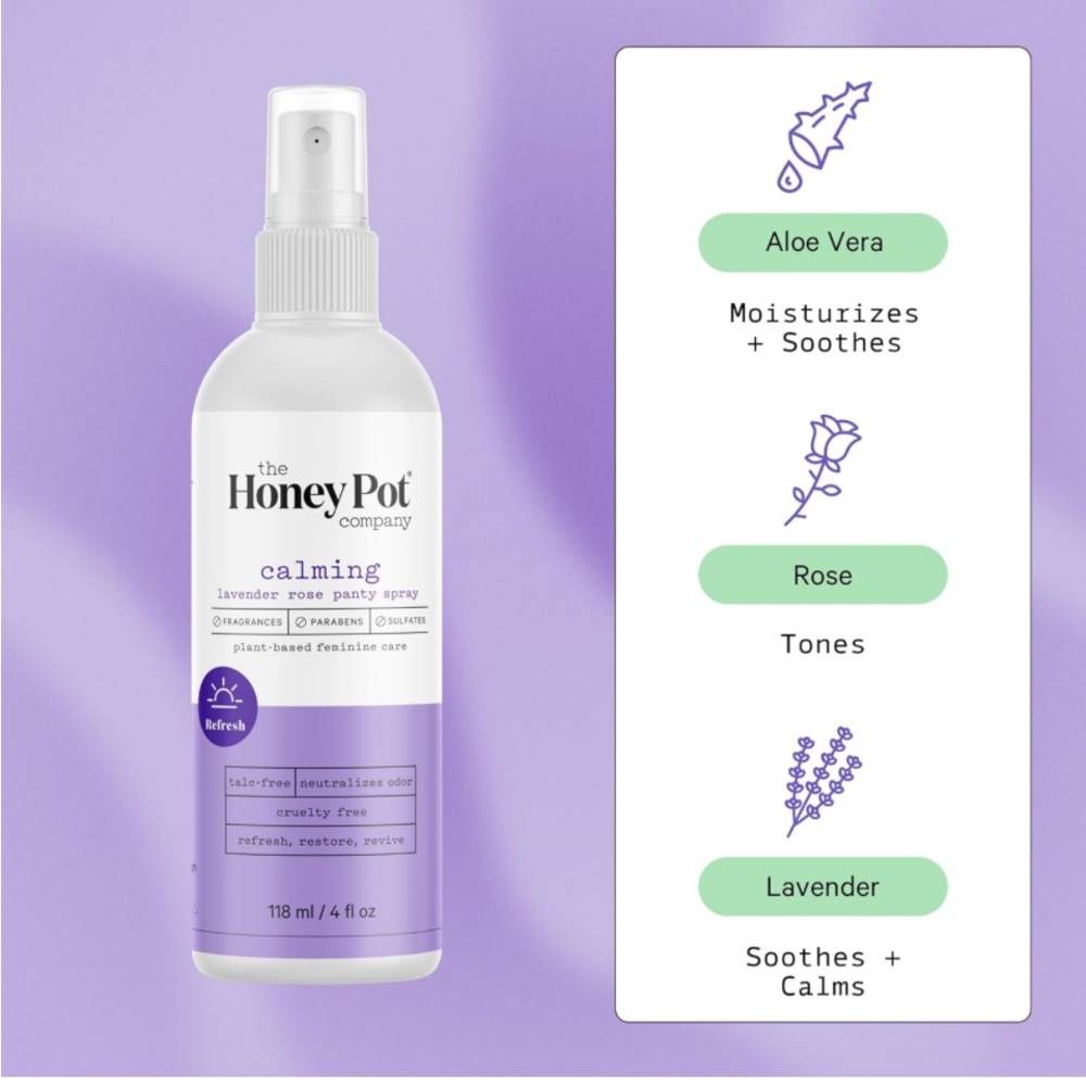 The Honey Pot Company Refreshing Panty & Body Deodorant Spray Lavender